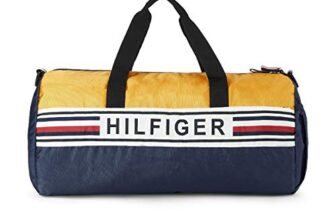 Tommy Hilfiger Polyester 53 cms Navy + Yellow Gym Shoulder Bag (TH/KENDALL0814)