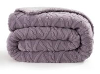 BSB HOME Flannel with Sherpa Luxurious Super Soft Fluffy Cozy Fuzzy Warm Reversible Double Bed Blanket for Heavy Winter 500GSM Blanket/Quilt Rajaai – Color- Levender, 230 x 220 Cm, Weight- 3kg