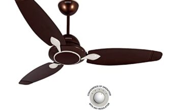 USHA Onio Rho Beta 1200MM BLDC 5 Star Energy Efflicient, Dust & Oil Resistant Ceiling Fan (Sepia Brown)