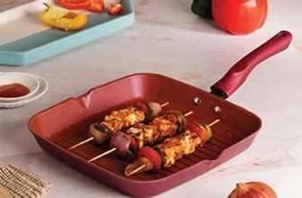 Cello Crown Non Stick Grill Pan Square, Maroon