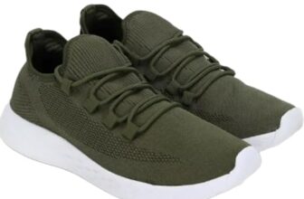 Lee Cooper LC4168L Men’s Lightweight Leather Lace-Up Sports Shoes | Super Flexible, Breathable & Comfortable for Running, Walking & Everyday Wear_40EU_6UK Olive