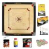 KOXTONS – Carrom Board 32 INCH Full Size with 1.5″ Border & (Super) with STRICKER & Accessories and Vista 11 INCH Chess Conquer Gift Set