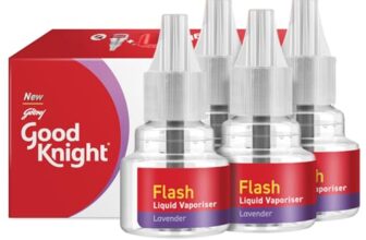 Good Knight Flash Liquid Vaporiser | Pack Of 4 (45ml Each) | Lavender Fragrance | 2x Faster Than Before | Mosquito Repellent Refill | India s Most Powerful Liquid Vaporizer
