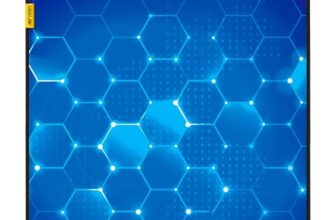 Ant Esports Hexa Mouse Pad 260X210X3mm Anti-fray Stitching, Waterproof Surface & Non-Slip Rubber Base Stitched Edges Gaming Mouse Mat for Laptop, Compatible with Laser and Optical Mice – Blue Hexagon