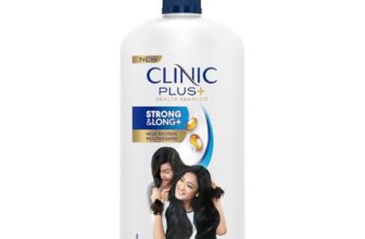 CLINIC PLUS Strong & Long Shampoo, 1 LTR, for Hair Growth and Strength, with Milk Proteins & Multivitamins, Strengthening Formula