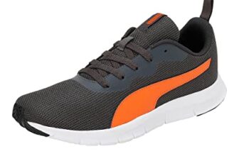 Puma mens Snatch V2 Dark Shadow-Vibrant Orange-White Sneaker – 8 UK (39178302)