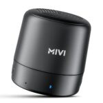 Mivi Play Bluetooth Speaker with 12 Hours Playtime. Wireless Speaker Made in India with Exceptional Sound Quality, Portable and Built in Mic-Black