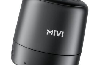 Mivi Play Bluetooth Speaker with 12 Hours Playtime. Wireless Speaker Made in India with Exceptional Sound Quality, Portable and Built in Mic-Black