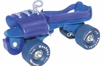 KOXTONS Supreme Skating Shoes – Roller Skates for Kids 6-12 with Auto Precision Ball Bearings, 50mm Anti Skid Vinyl Wheels, Toe Stoppers, Bigger Wheel Size, Blue, Booster Pro