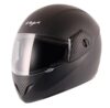 Vega Cliff ISI Certified Lightweight Full Face Gloss Finish Helmet for Men and Women with Clear Visor(Black, Size:M)