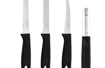 Pigeon by Stovekraft Edge High Grade Stainless Steel 4 Pcs Kitchen Knife Set | Black