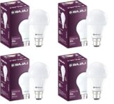 Bajaj Ivora HB 12W LED Bulb B22 (Pack of 4, CDL) | Energy Efficient, Eco-Friendly | UV & IR Free | 1 Year Warranty