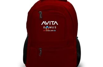 AVITADOMUS Everyday Compact Laptop Backpack with USB Charging Port | 30L | Water-Resistant Slim Office & College Bag | Fits Upto 46cm Laptop | Lightweight, Polyester – Maroon