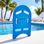 Amazon Basics Kickboard for Swimming | Float Board for Beginners & Kids | Grip Handles with Grooves | Swimming Accessories | Ideal for Pool (Blue)