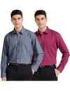 Amazon Brand – Symbol Men’s Solid Regular Fit Full Sleeve Formal Shirt (Combo Pack of 2) (SS18-SMFS-220_Black & Majenta_40)