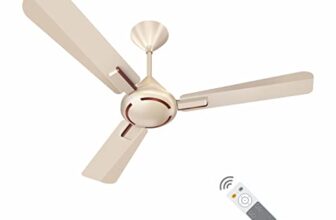 Havells 1200mm Ambrose BLDC Motor Ceiling Fan | Remote Controlled, High Air Delivery Fan | 5 Star Rated, Upto 60% Energy Saving, 2 Year Warranty | (Pack of 1, Gold Mist Wood)