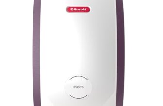 Racold Svelto 3L 3KW Vertical Instant Water Heater(Geyser) White | Free Electric Plug | Faster Heating |3 Levels of Safety |Italian Design| Convenient for Kitchen & Bathroom Applications