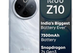 iQOO Z10 5G (Silver, 8GB RAM, 128GB Stroage) | India’s Biggest Ever 7300 mAh Battery | Snapdragon 7s Gen 3 Processor | Brightest Quad Curved AMOLED Display in The Segment