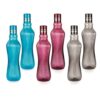 Homeor Unbreakable Plastic Water Bottle I Leak Proof I BPA Free Food Grade Fridge Water Bottle I Ideal for Gym, Office, Home, Travel, College, Easy to Clean, 1 Litre Each, Set of 6, Assorted