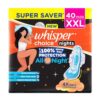 Whisper Ultra Overnight Sanitary Pad For Women With Wings – XXl, 40 Pads