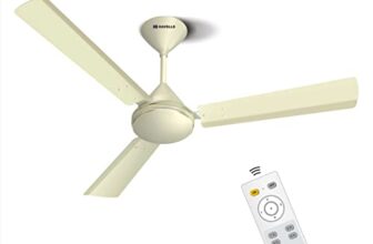 Havells 1200mm Efficiencia Prime BLDC Motor Ceiling Fan | 5 Star with Remote, 100% Copper | Upto 53% Energy Saving, High Air Delivery, 2 Year Warranty, Inverter Friendly, Timer | (Pack of 1, Bianco)