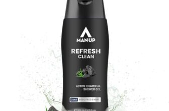 Man-Up Refresh Clean Active Charcoal Shower Gel For Deep Pore Cleaning 3 IN 1 Body, Face & Hair, Removes Dirt, Acne Control, Dark Spot & Oil Control, Anti-Pollution Shower Gel for Men- 200ml