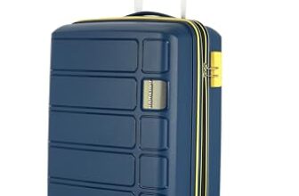 Kamiliant American Tourister Cabin Harrier Zing 56 Cms Small (Pp) Hard Sided 8 Wheels Spinner Luggage/Suitcase/Trolley Bag (Navy) (Double Wheel), Blue