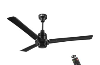 Orient Electric 1200 mm I Tome Remote| BLDC energy saving ceiling fan| BEE 5-star rated, consumes 26W at the highest speed| Saves up to 50% on electricity bills| 3-year warranty| Black, pack of 1