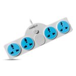 FRONTECH Power Connector | 4 Universal Sockets | 250V-10A | 1.5 Meter Cable| 1 Soft Touch Switch| LED Indicator – Equal Power Distribution, (3547- Multicolor)