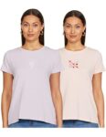 Amazon Brand – Eden & Ivy Women’s Regular Fit T-Shirts (Pack of 2) (E&I-AW22-TS-02_Orchid & Blush S)