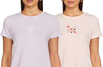 Amazon Brand – Eden & Ivy Women’s Regular Fit T-Shirts (Pack of 2) (E&I-AW22-TS-02_Orchid & Blush S)