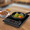 Wipro Vesta CIC102 Induction Cooktop 1600 Wwith soft Push button| Crystal Glass Plate|7 Segment LED display For power And temperature settngs For fast cooking,Black