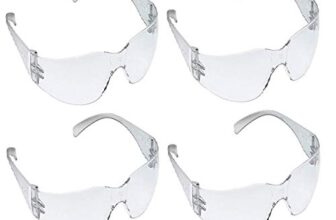 3M 11880 Safety Goggles Polycarbonate Antifog Protector Anti Pollution Goggles For Multipurpose Eyewear Use In Riding Motorcycle, Construction, Clear Transparent Goggles (Pack of 4)