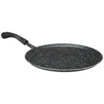 Amazon Brand – Solimo Granite Dosa Tawa – 30 cm | Non-Stick | 2.8 mm Thick Base | Induction & Gas Compatible | Durable 2-Layer Metallic Finish | Dishwasher Safe | Black