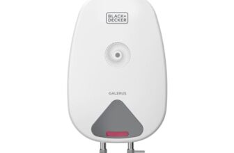 Black+Decker Galerus Geyser 5 Litre | Instant Water Heater for Home & Kitchen | 3KW | High Grade Stainless Steel Tank I Copper Sheathed Heating Element I 5 Year Tank Warranty | Water Geyser White