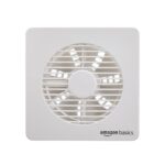 Amazon Basics Axial 6” Fan | 22W | 7 Blades | 150 mm Sweep | 7.1 dB Low Noise | Window Mount | Wall Switch Control | White Plastic Body