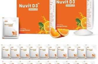 The Old Natural Nuvit D3 Granules 60,000 IU – Cholecalciferol Sachets – Orange Flavour – 10 Sachets (10 x 1 g)– Pack of 2