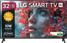 LG LR570 80 cm (32 inch) HD Ready LED Smart WebOS TV 2025 Edition with Alpha5 Gen 6 AI Processor | 100+ Free LG Channels | AI Brightness Control | AI Sound (Virtual Surround 5.1 Up-mix) | FTA Satellite Port | Magic Remote Compatible | 60Hz Refresh Rate | Alexa Built In | Works with Hey Google(32LR57