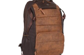 Gear Aspire 3 19″/35L Faux Leather Large Water Resistant Laptop Backpack/Daypack/Travel Backpack/College Bag For Men/Women(Brown-Tan)