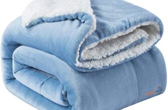 BSB HOME Polyester Micromink Summer AC Blanket Sherpa Super Soft Flannel Solid/Plain Dohar/Comforter, Sky Blue, Size 220 x 228 Cms (Approx 7.4 x 7 ft) (Double)