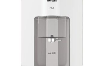 Havells FAB Water Purifier with UV+Revitalizer Purification technology, Powerful 4 stage Purification, Smart Alerts with Auto –energy Saver, (Grey and White), suitable for TDS 