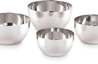 neelam Stainless Steel 6, 18 Gauge JK 250 ml Vati, Set of 4, Dinner Bowl Katori Serving Vati, Durable Quality, Elegant, Perfect for Serving Snacks, Desserts, and Condiments
