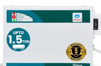 Everest 4KVA Deluxe Voltage Stabilizer Used for Inverter AC & Split AC Upto 1.5 Ton | Working Range: 170V – 270V | Convenient LED Indicator | White