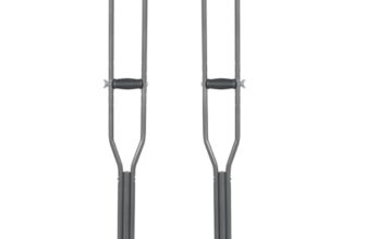 Vissco Astra Under Arm Crutches Aluminium, Crutches for those Physically Chalenged With Adjustable Elbow Support, PVC grip Handle, Light Weight & Height Adjustable, Walking Stick (1 Pair) – XL (Grey)