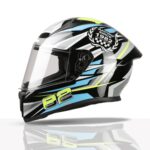 TVS Racing Titan Series Full Face Helmet for Men | Premium Bike Helmets with ABS Shell, UV Paint | Quick Release System | Aerodynamic Design | DOT & ISI Certified (Green/M)