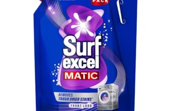 Surf Excel Matic Front Load Liquid Detergent 3 L Refill, Designed for Tough Stain Removal on Laundry in Washing Machines – Mega Pack