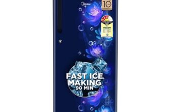 Midea 190 L 3 Star Direct Cool Refrigerator (MRD190D3HPCB, Blue, Flower, 2025 Model)