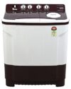 Lloyd 7.5 kg 5 Star Semi Automatic Top Load Washing Machine |1300 RPM | Soak Function | 3 Wash Programs | Swift Dry | Magic Filter, (GLWMS75DDMAC, Dark Maroon and White)