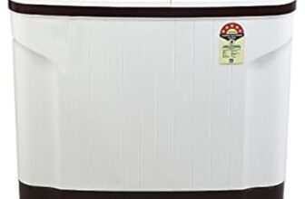 Lloyd 7.5 kg 5 Star Semi Automatic Top Load Washing Machine |1300 RPM | Soak Function | 3 Wash Programs | Swift Dry | Magic Filter, (GLWMS75DDMAC, Dark Maroon and White)