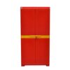 Nilkamal Freedom Big FMM Plastic Cabinet | 3-Year Warranty | 4-Shelf Storage Cupboard with Doors | Multi Organizer | for Home, Wardrobe, and Kitchen | Clothes Rack | Red & Yellow